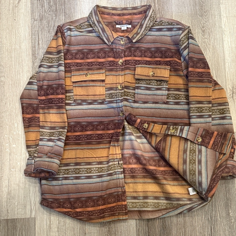 O'Neill Multicolor Striped Button Down Jacket